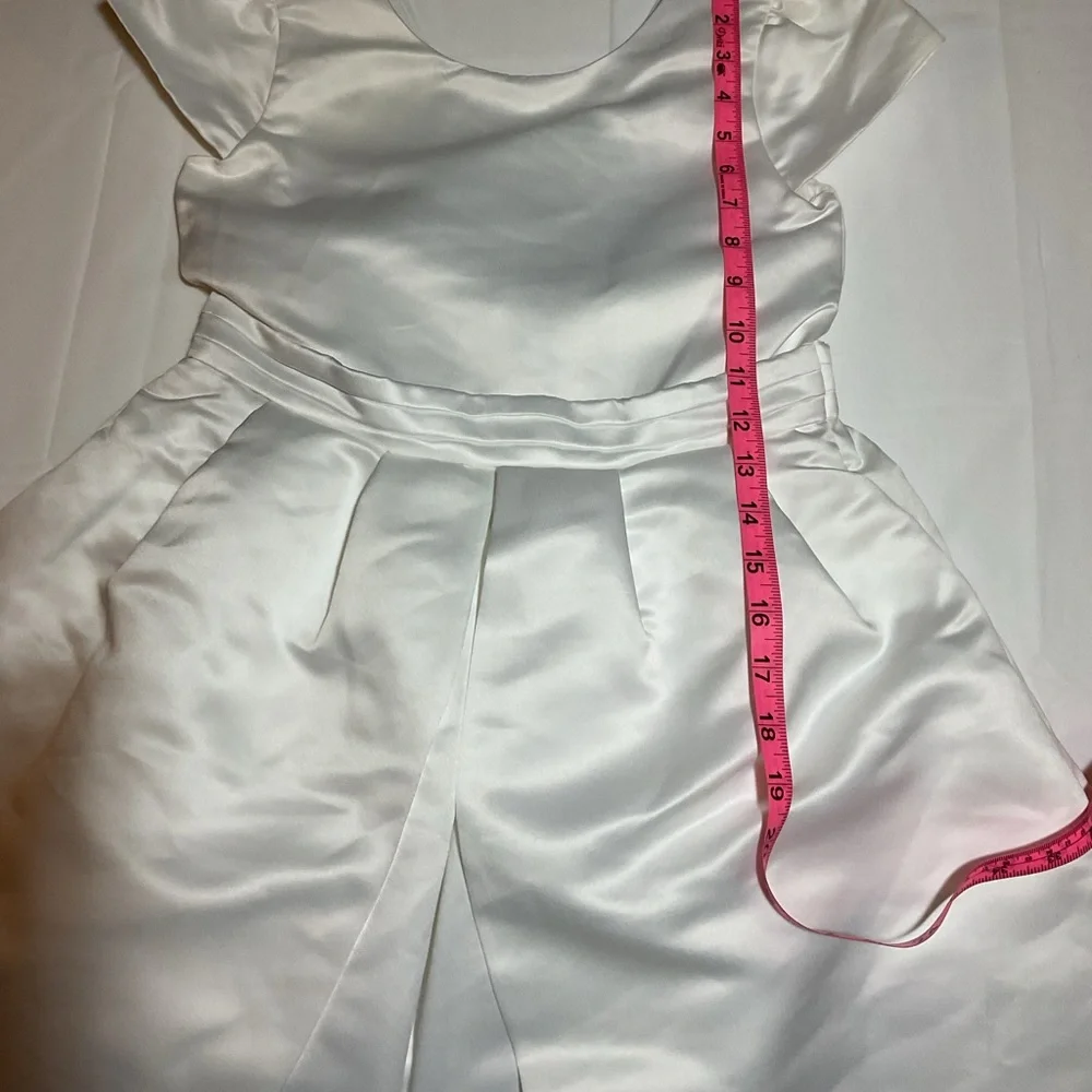 Gymboree Girls Size 12 White Satin Short Sleeve Dress NWT - Formal